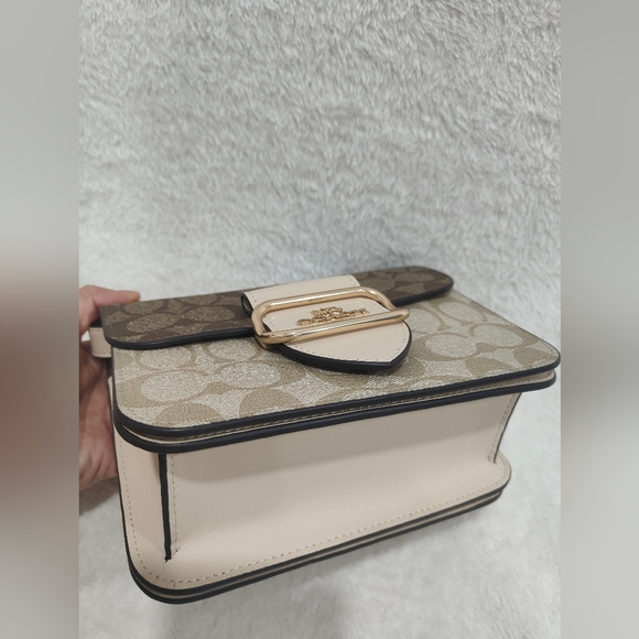 Morgan Square Crossbody Bag In Blocked Signature Canvas - Picture 12 of 12